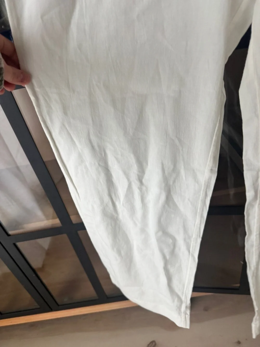 New COS linen pants pull on high rise wide leg elastic waitband boxers